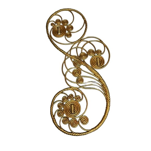 Homco Products Burwood Gold Swirl Metal Wall Art Sculpture - Picture 2 of 8